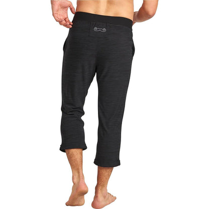 Ohmme Namoustache 3/4 Capri Mens Yoga Pants - Black - Start Fitness