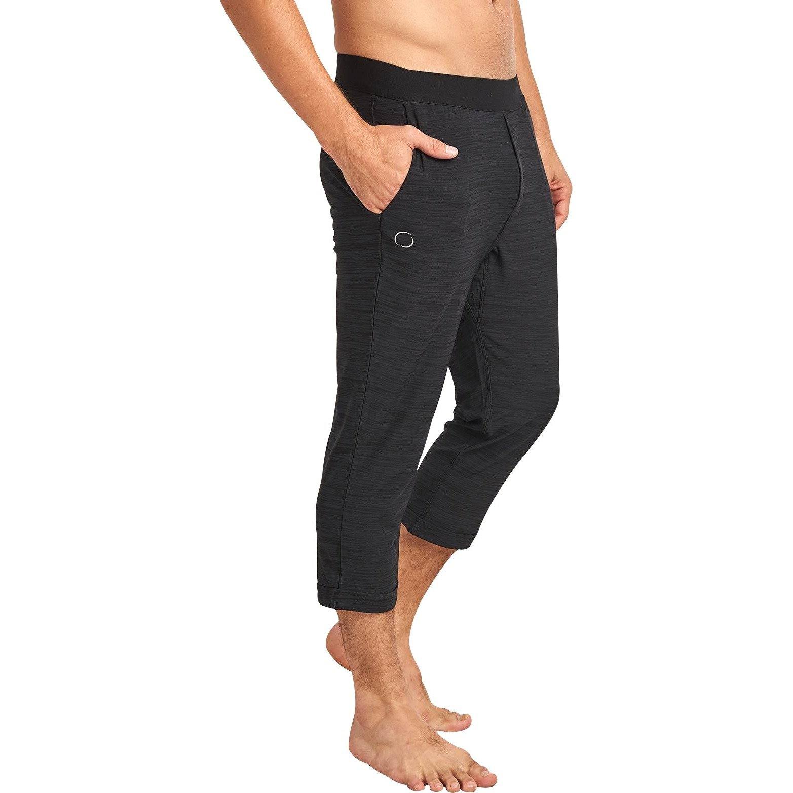 Ohmme Namoustache 3/4 Capri Mens Yoga Pants - Black - Start Fitness