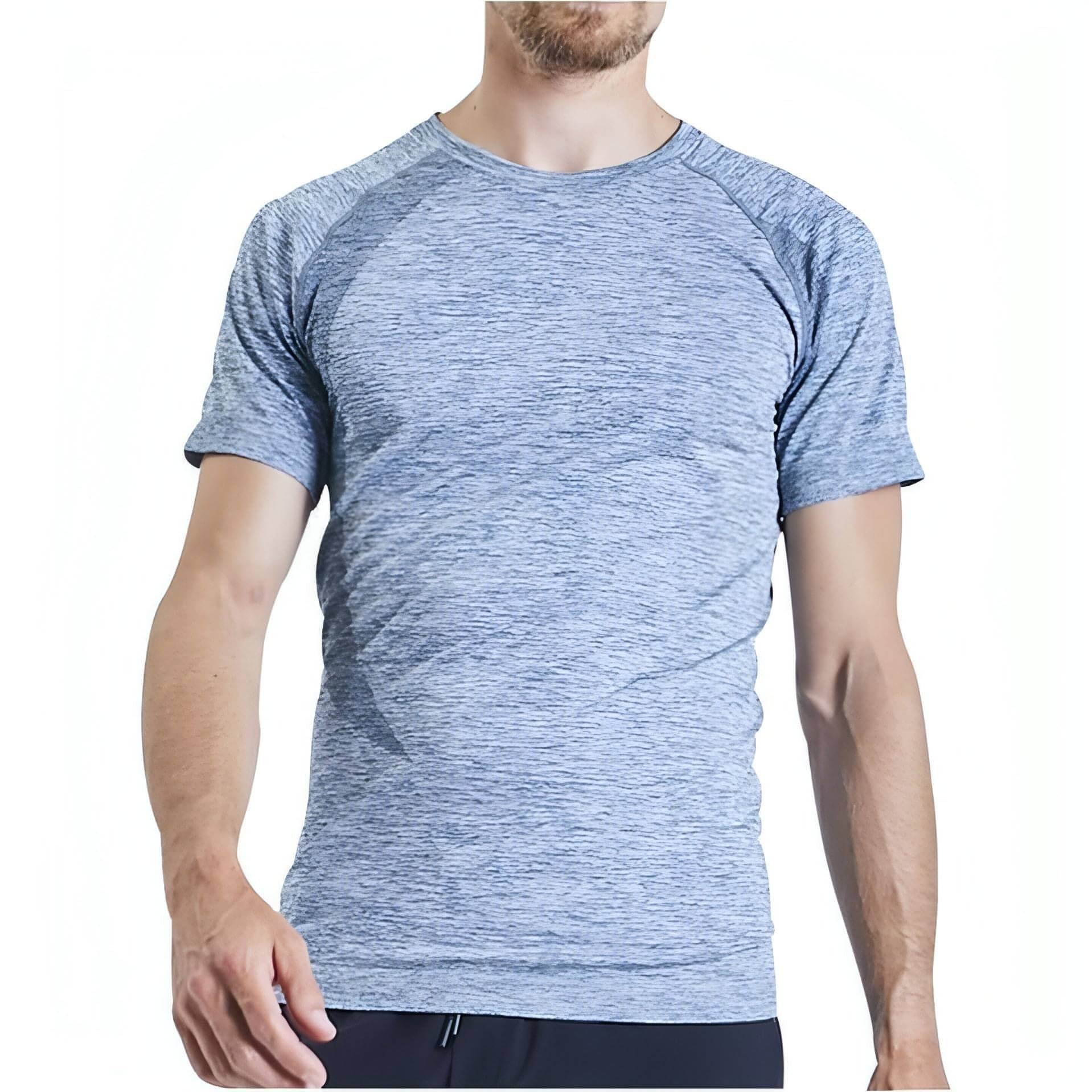 Ohmme OM Short Sleeve Mens Yoga Top - Blue 5060458863157 - Start Fitness