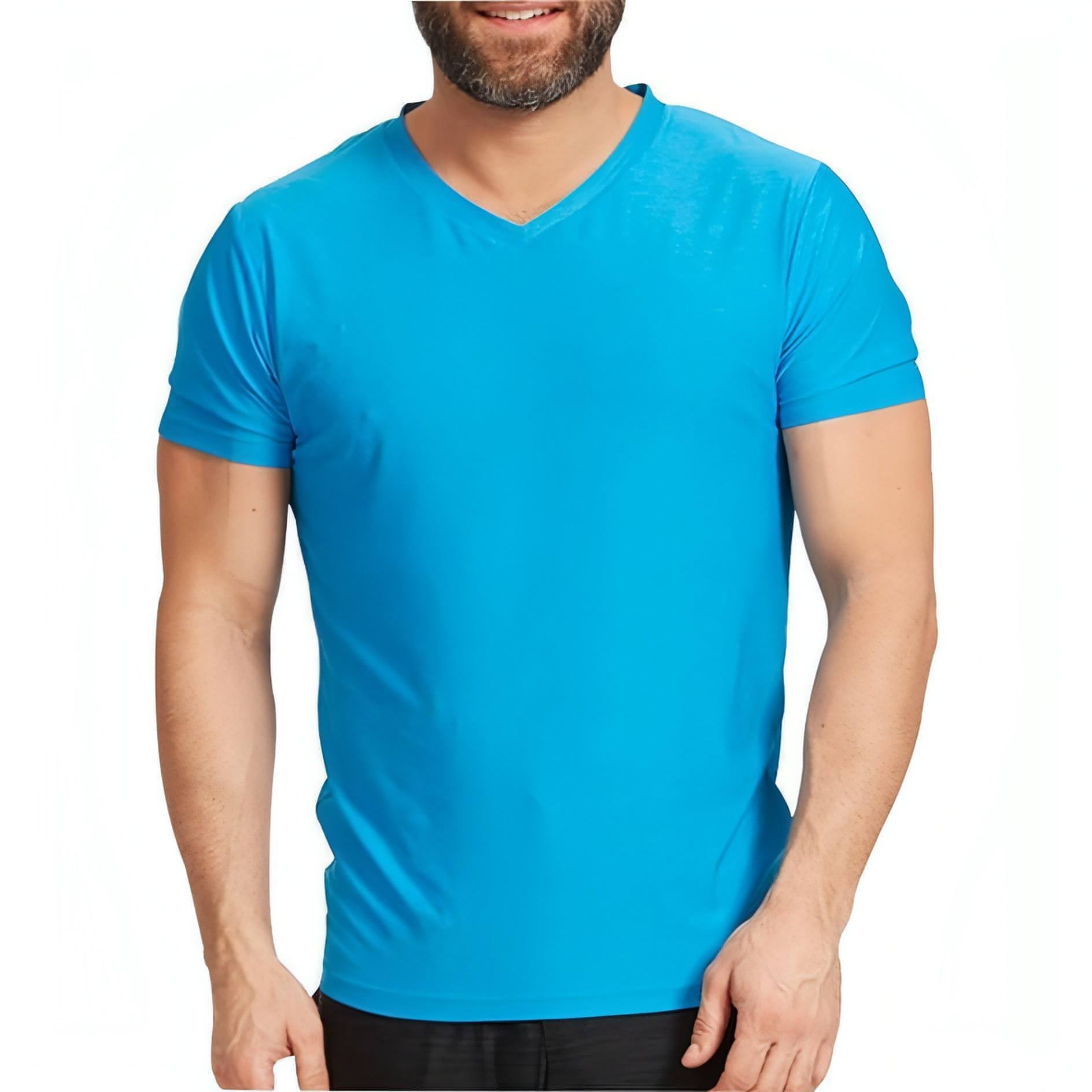 Ohmme Triangulum Short Sleeve Mens Yoga Top - Blue - Start Fitness