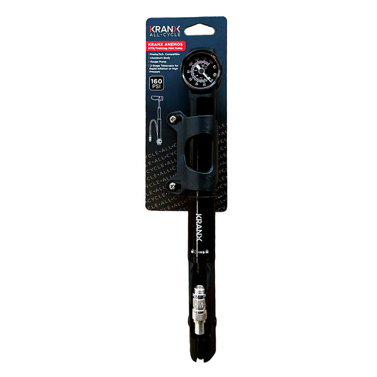 KranX Anemos MTB Mini-Pump with Guage - Black