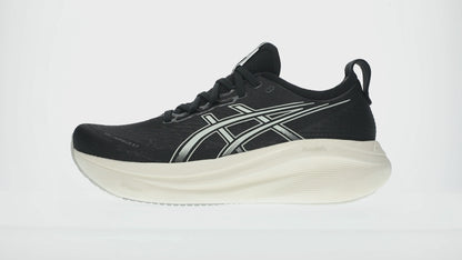 Asics Gel Nimbus 27 WIDE FIT Mens Running Shoes - Black