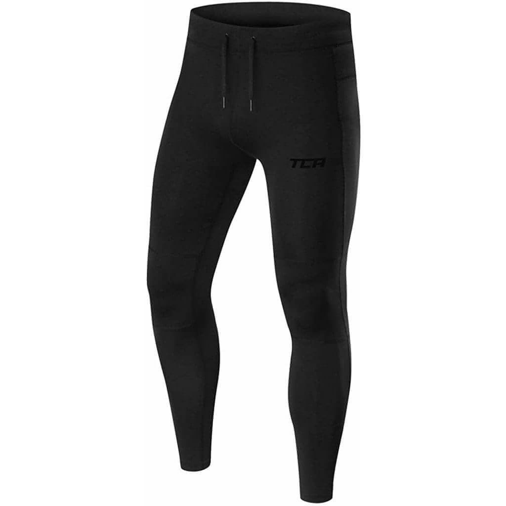 TCA Power Mens Long Running Tights - Black - Start Fitness