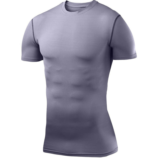 TCA PowerLayer Compression Mens Short Sleeve Running Top - Grey - Start Fitness