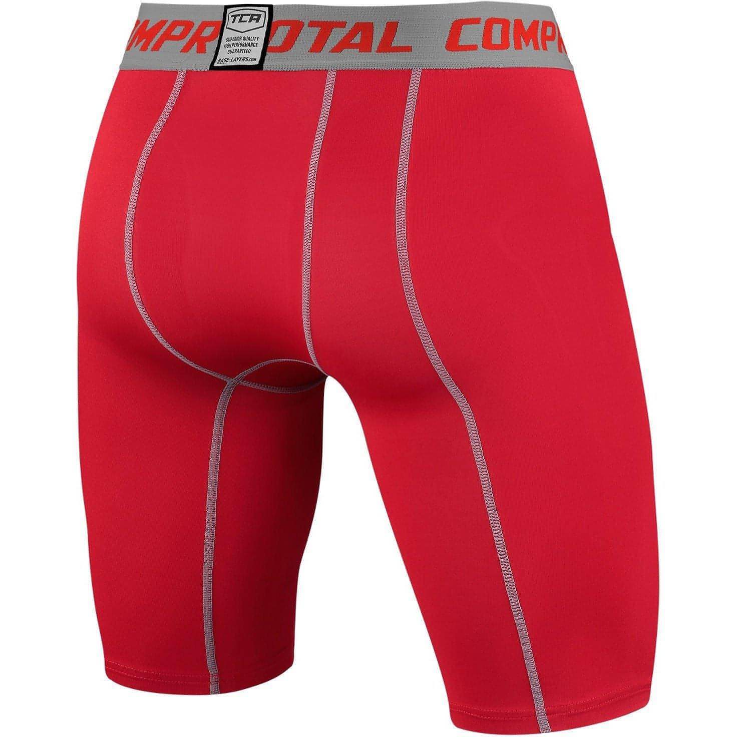 TCA Pro Performance Compression Junior Short Tights - Red - Start Fitness
