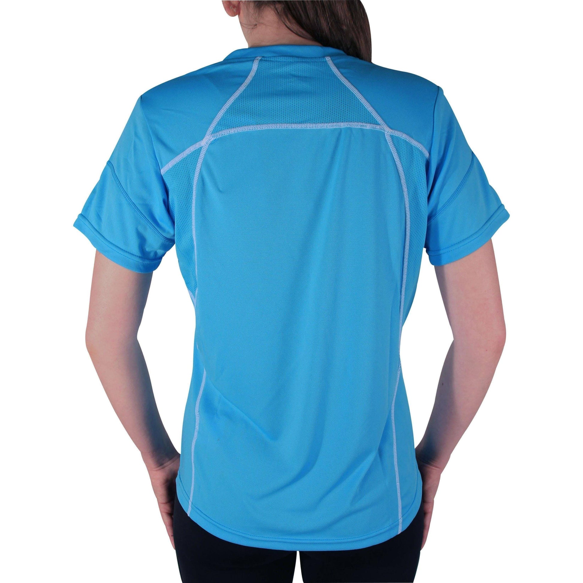 Traks Hills Short Sleeve Womens Running Top - Blue - Start Fitness