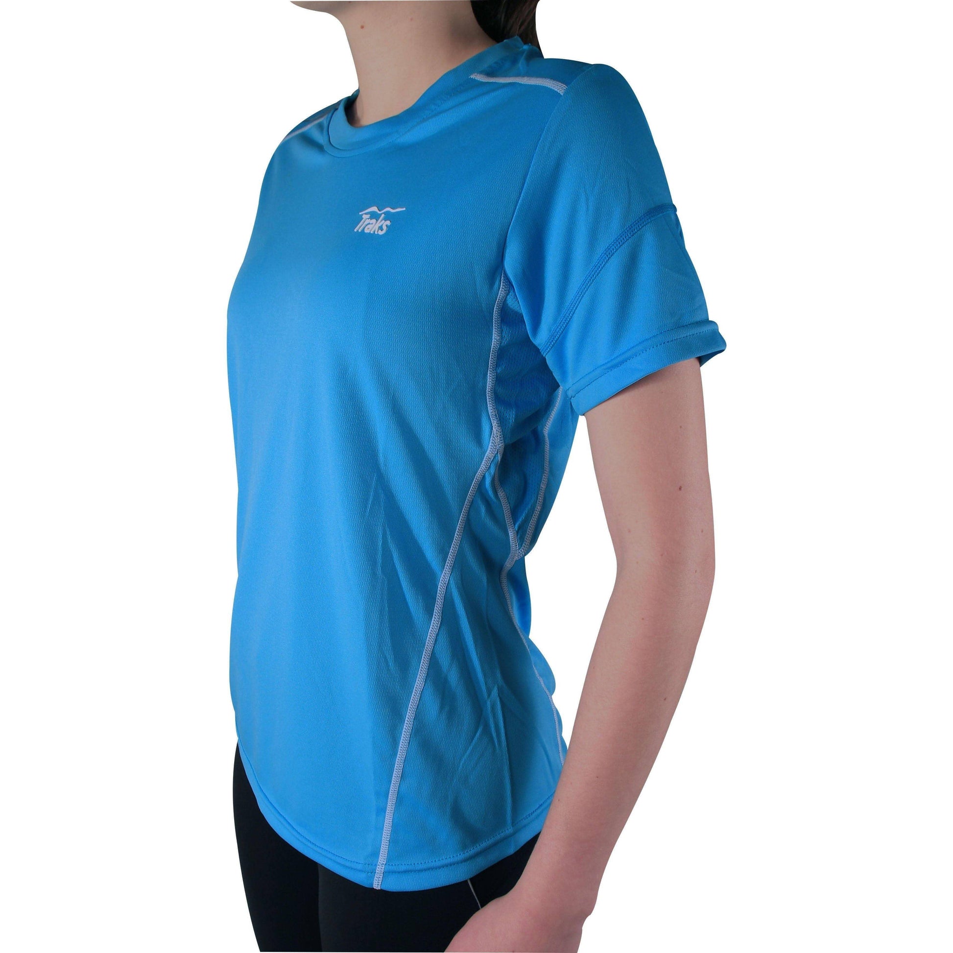 Traks Hills Short Sleeve Womens Running Top - Blue - Start Fitness