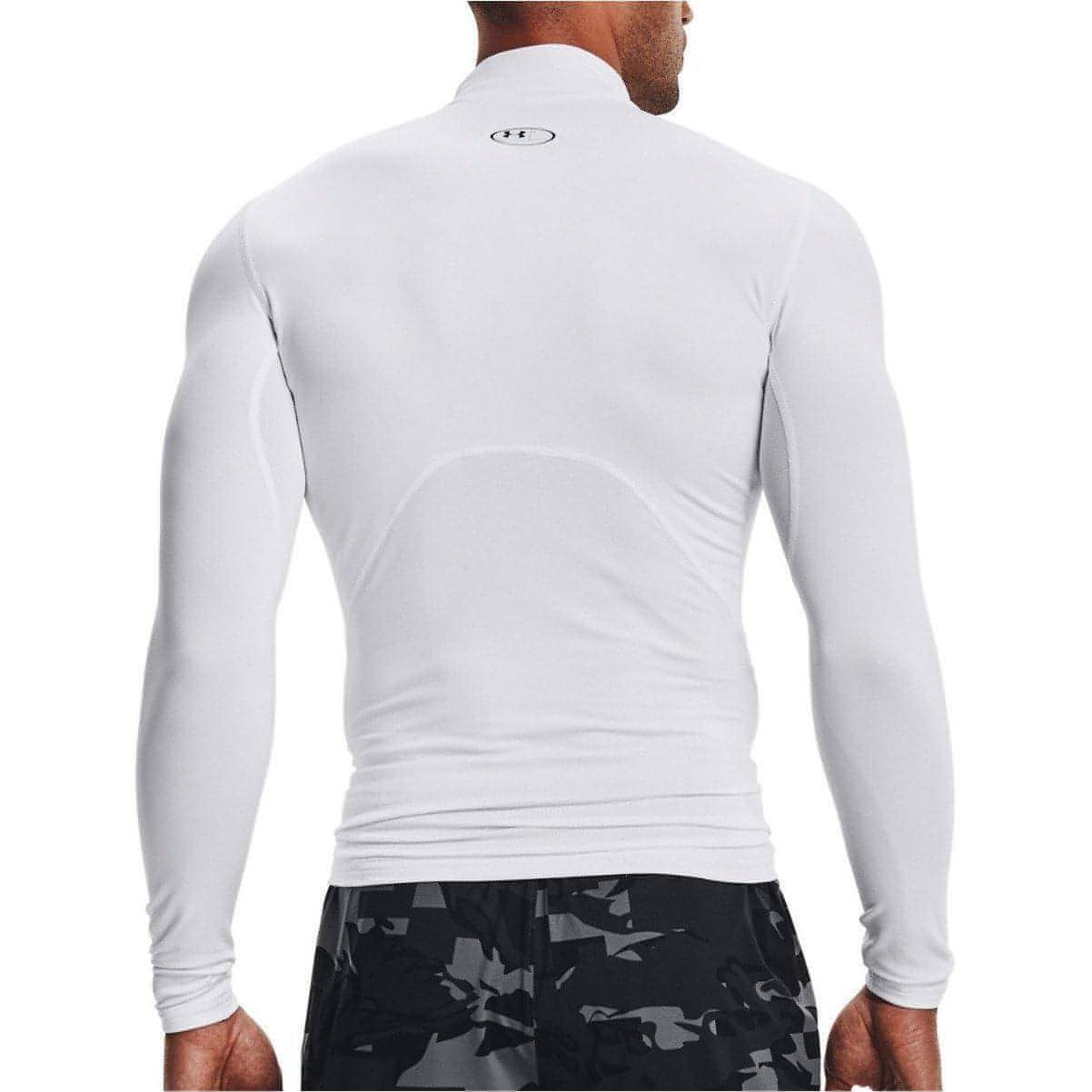 Under Armour ColdGear Compression Mock Long Sleeve Mens Training Top - White - Start Fitness