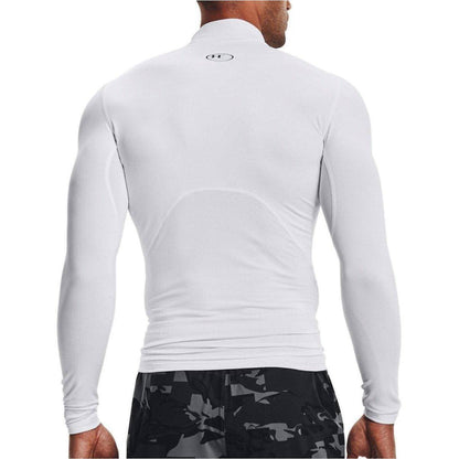 Under Armour ColdGear Compression Mock Long Sleeve Mens Training Top - White - Start Fitness