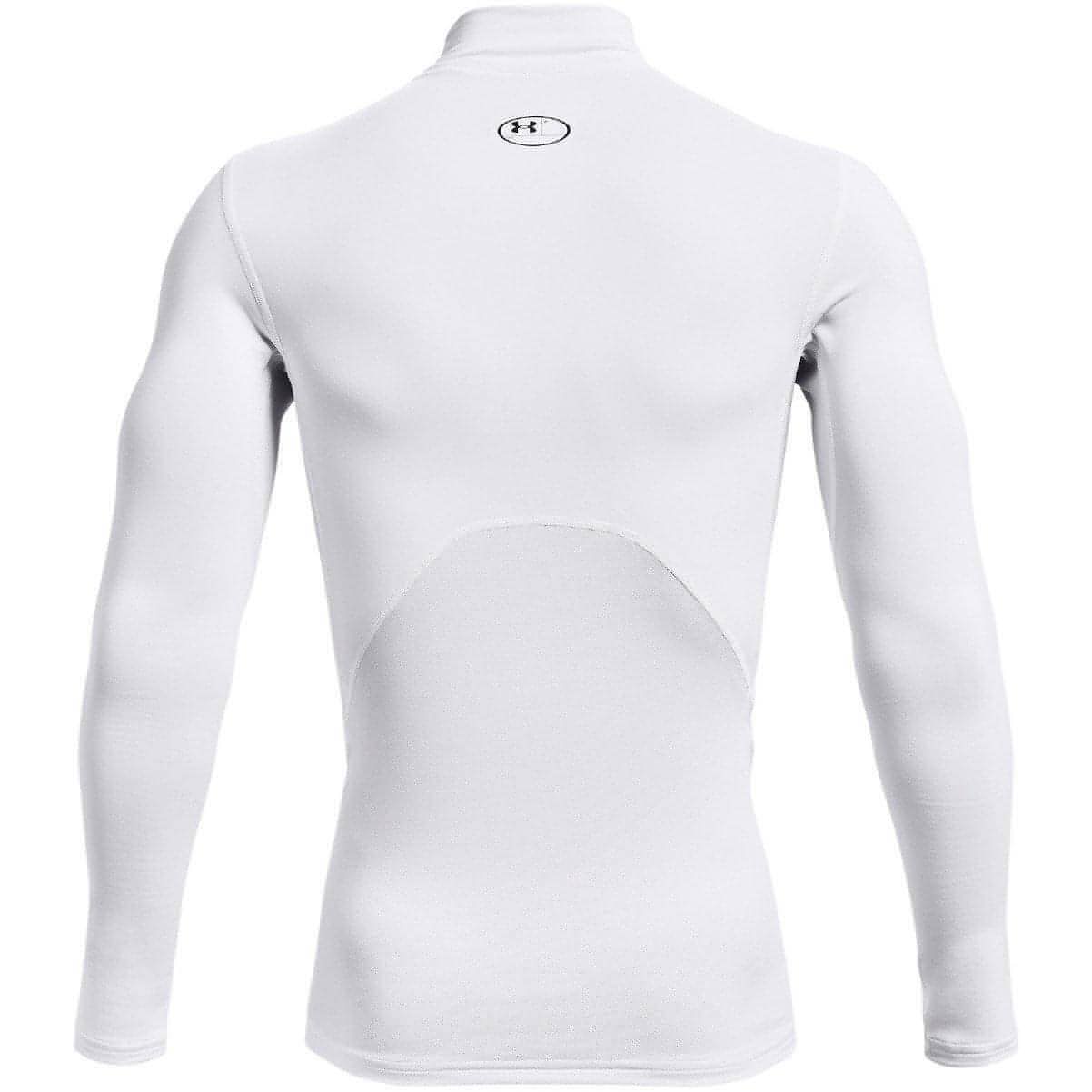 Under Armour ColdGear Compression Mock Long Sleeve Mens Training Top - White - Start Fitness