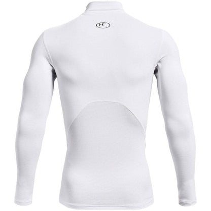 Under Armour ColdGear Compression Mock Long Sleeve Mens Training Top - White - Start Fitness