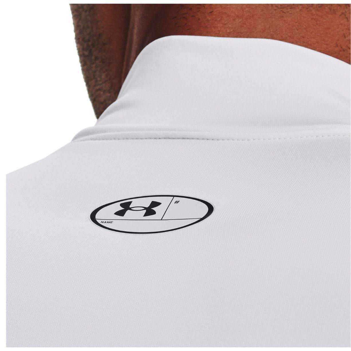 Under Armour ColdGear Compression Mock Long Sleeve Mens Training Top - White - Start Fitness