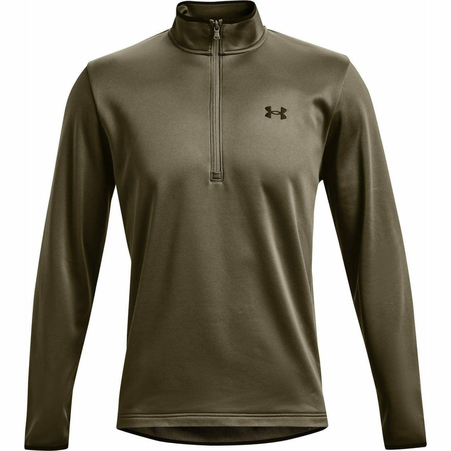 Under Armour Half Zip Fleece Long Sleeve Mens Training Top - Green - Start Fitness