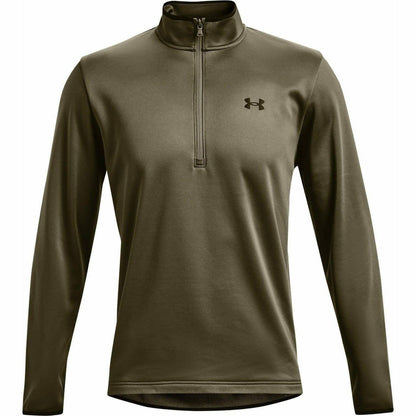 Under Armour Half Zip Fleece Long Sleeve Mens Training Top - Green - Start Fitness