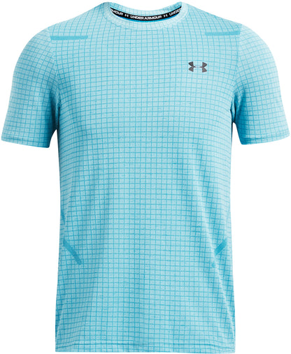 Under Armour Seamless Grid Short Sleeve Mens Training Top - Blue