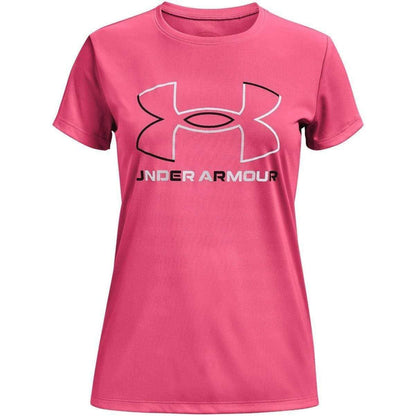 Under Armour Tech Big Logo Short Sleeve Junior Running Top - Pink - Start Fitness