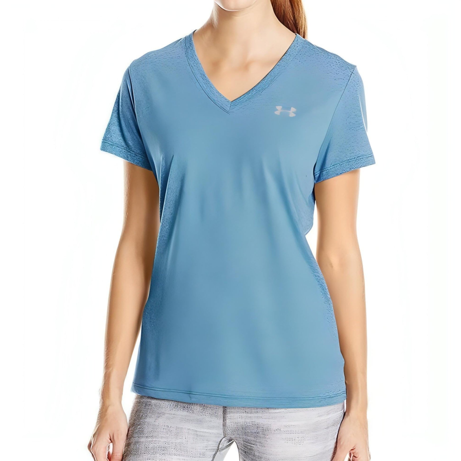 Under Armour Threadborne Twist Short Sleeve Womens Running Top - Blue - Start Fitness