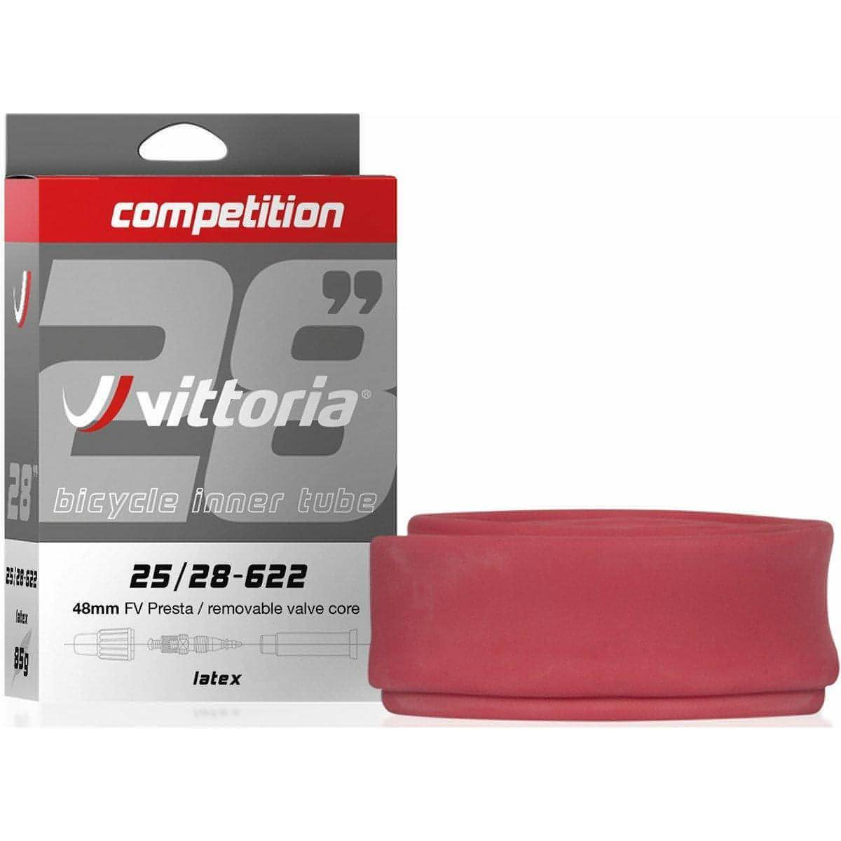 Vittoria Competition Latex 700 x 25-28c Inner Tube - 48mm Presta Valve 8022530009416 - Start Fitness