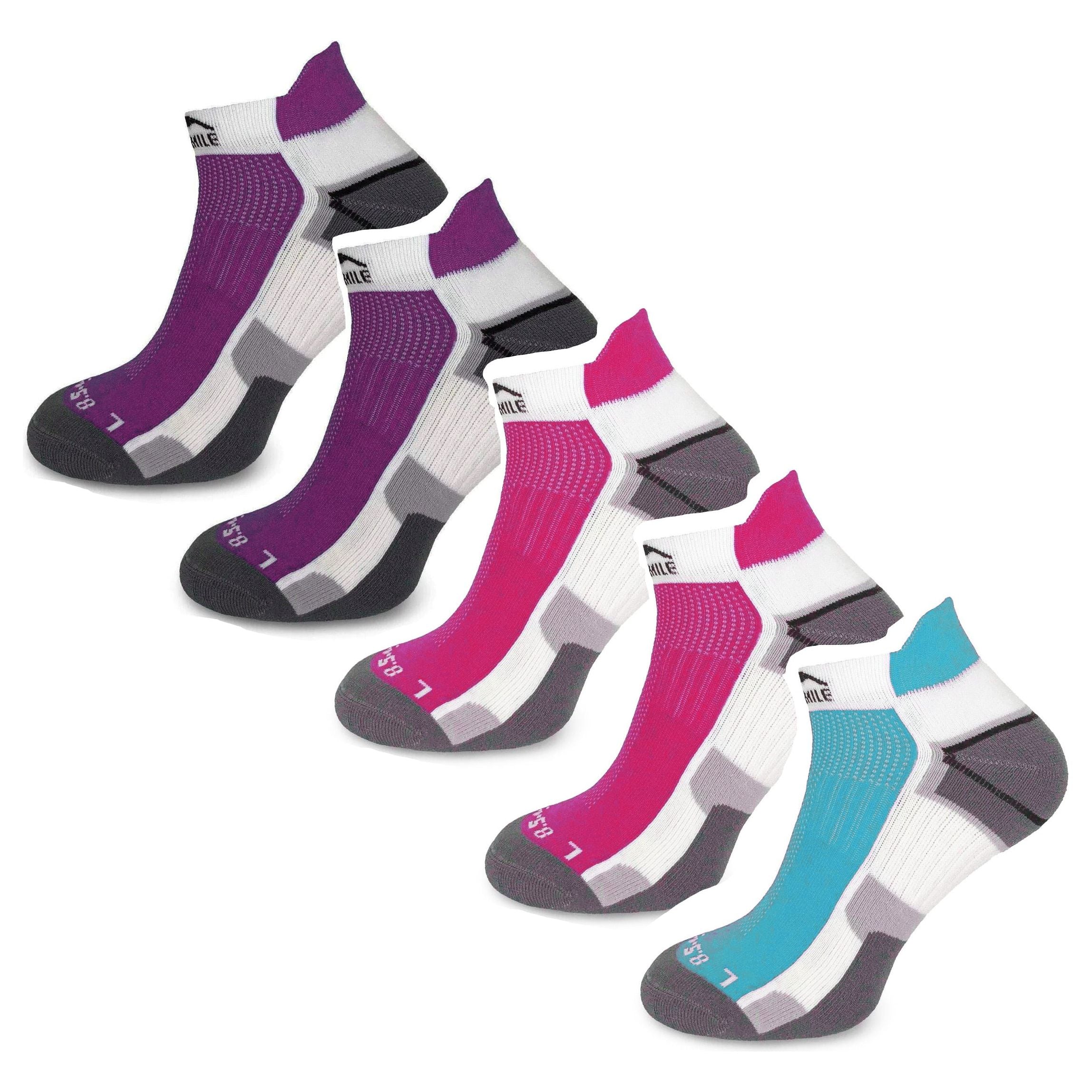 More Mile Miami Running Socks 5 Pack Multi Start Fitness