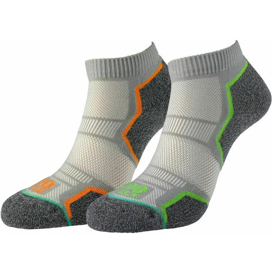 1000 Mile Repreve Single Layer Twin Pack Mens Running Socks - Grey - Start Fitness