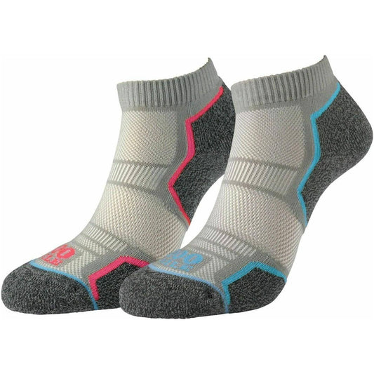 1000 Mile Repreve Single Layer Twin Pack Womens Running Socks - Grey - Start Fitness