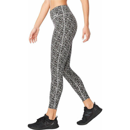 2XU Form Printed Mid Rise Womens Long Compression Tights - Black - Start Fitness