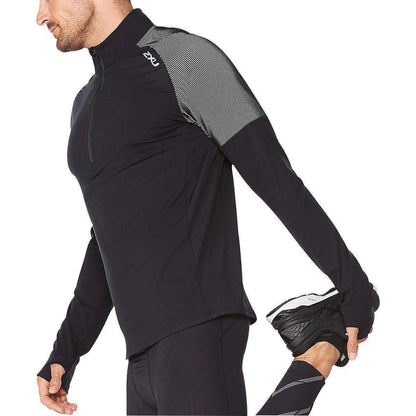 2XU Light Speed Half Zip Long Sleeve Mens Running Top - Black - Start Fitness