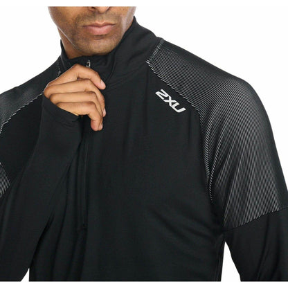 2XU Light Speed Half Zip Long Sleeve Mens Running Top - Black - Start Fitness