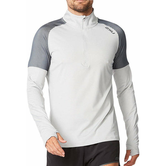 2XU Light Speed Half Zip Long Sleeve Mens Running Top - White - Start Fitness