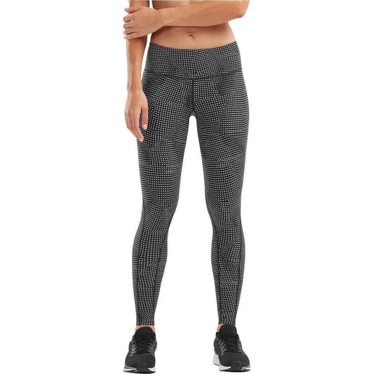 2XU Mid Rise Print Womens Long Compression Tights - Black - Start Fitness