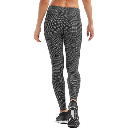 2XU Mid Rise Print Womens Long Compression Tights - Black - Start Fitness
