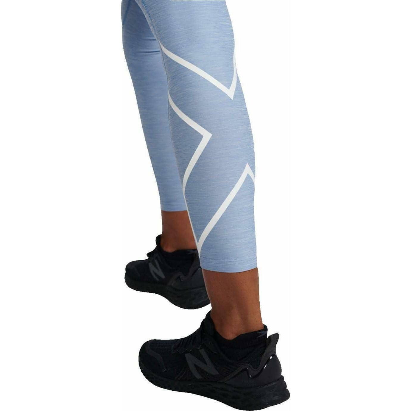 2XU Motion Print Hi-Rise Womens Long Compression Tights - Blue - Start Fitness
