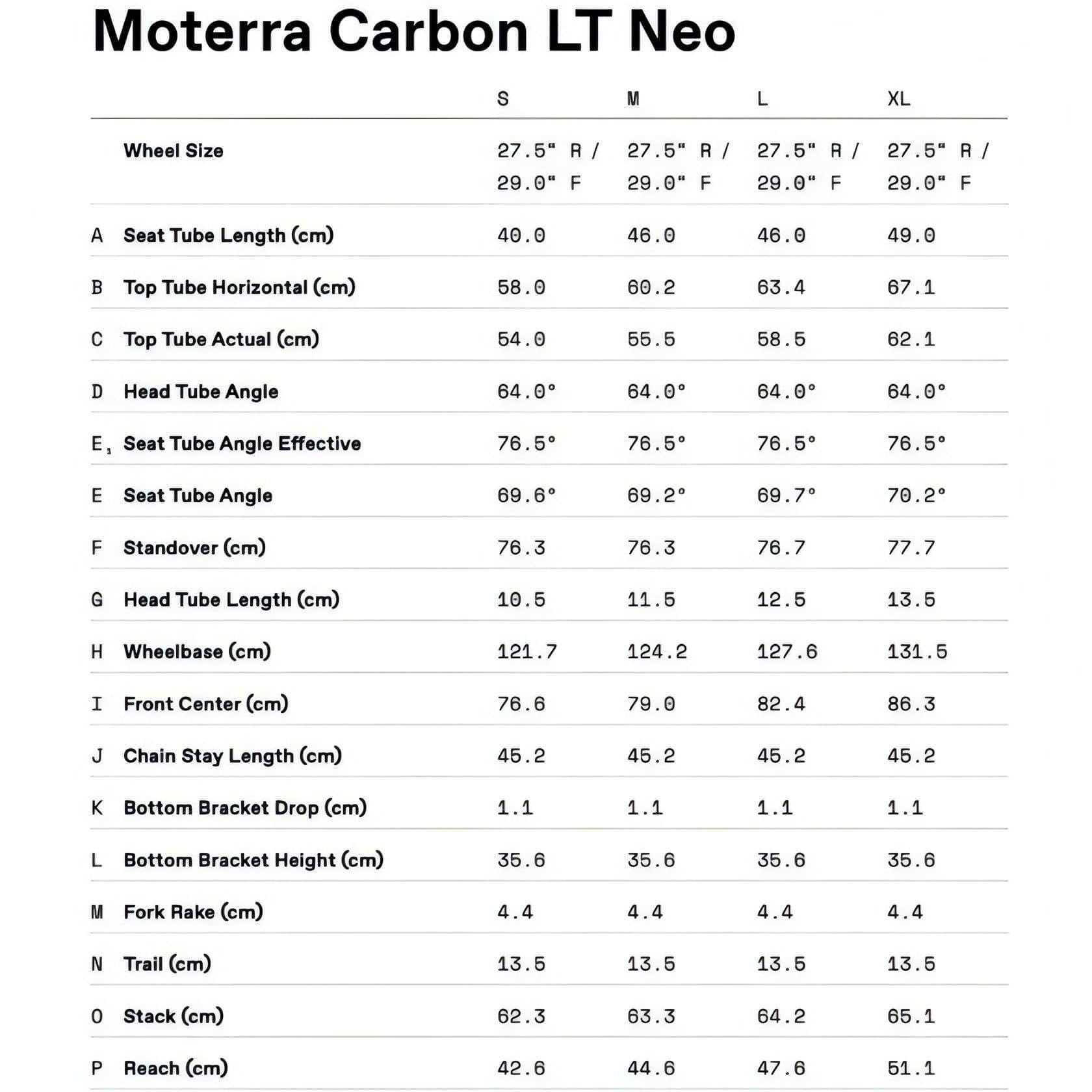 Cannondale f4 hotsell size chart