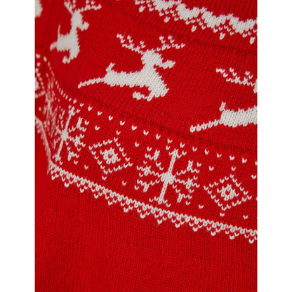 Christmas Evanore Reindeer Print Poncho Cape  Red Details
