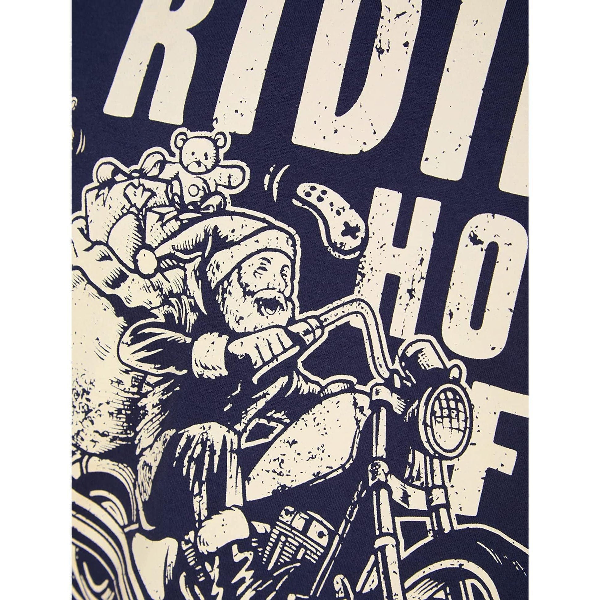 Christmas Riding Home Short Sleeve  Navy Details