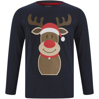 Christmas Rudolph Pyjama Set  Navy Top