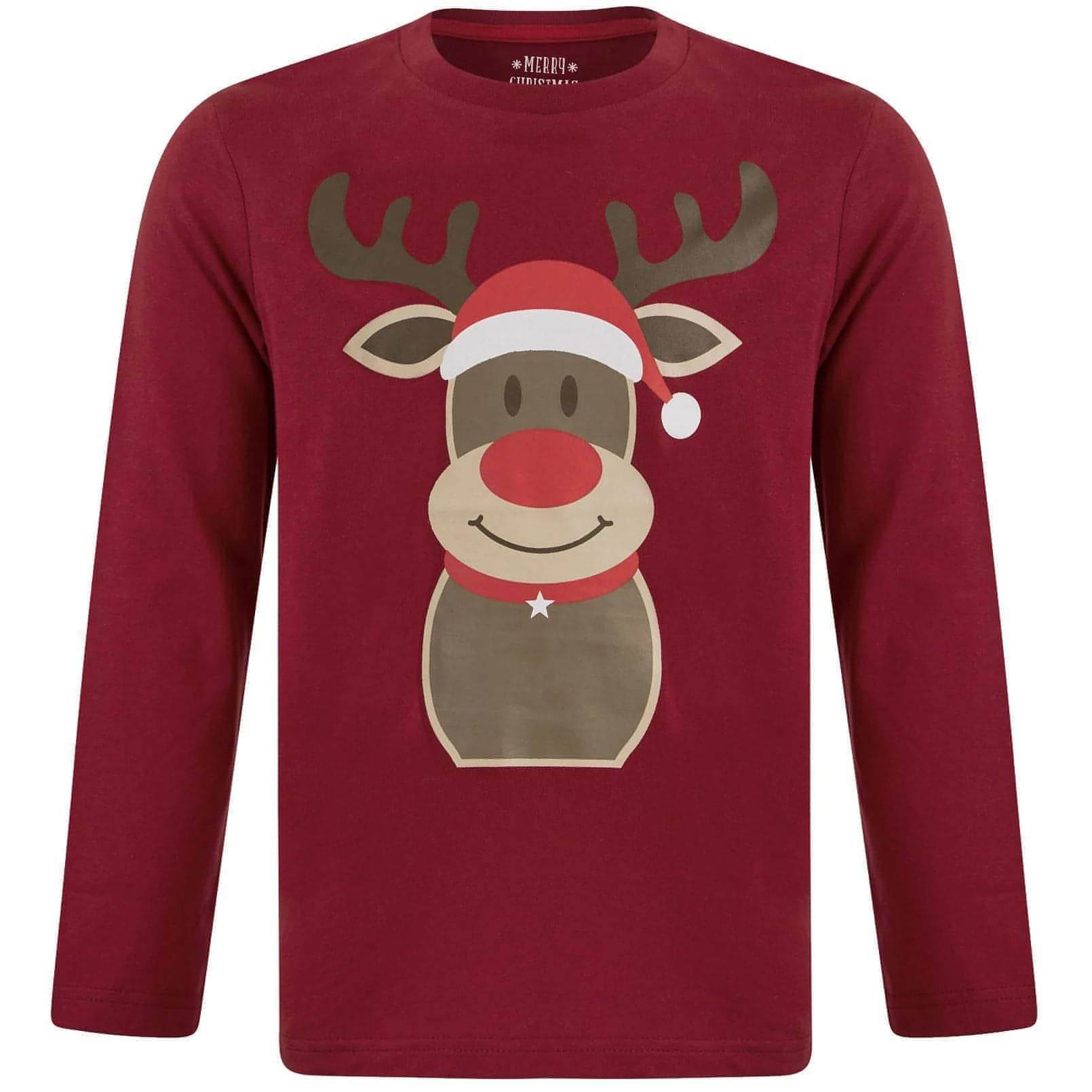Christmas Rudolph Pyjama Set  Red Top