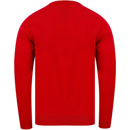 Christmas Rudolph Scarf Motif Jumper  Red Back View