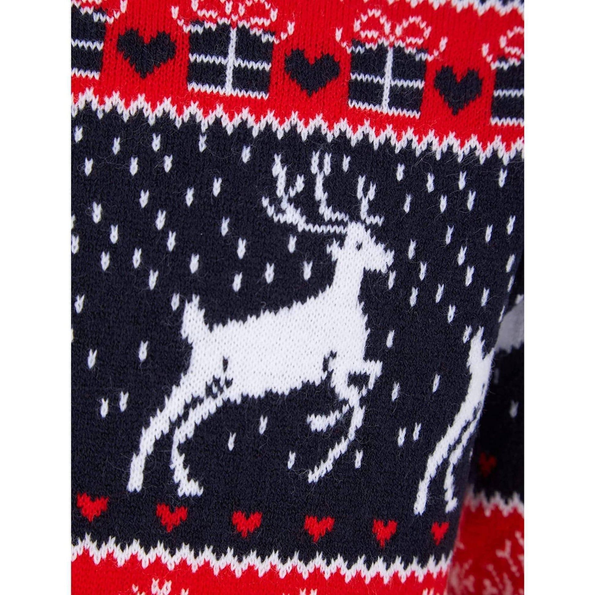 Christmas Snow Reindeer Nordic Fairisle Jumper  Ink Details
