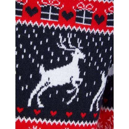 Christmas Snow Reindeer Nordic Fairisle Jumper  Ink Details