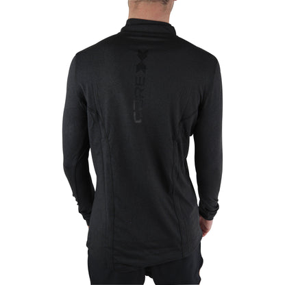 Corex Fitness Half Zip Long Sleeve Cx0001 Blk Back View