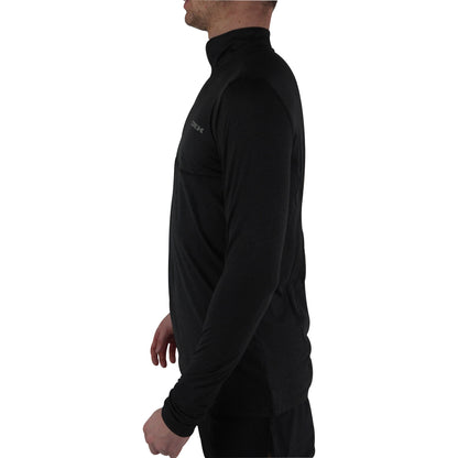 Corex Fitness Half Zip Long Sleeve Cx0001 Blk Side - Side View