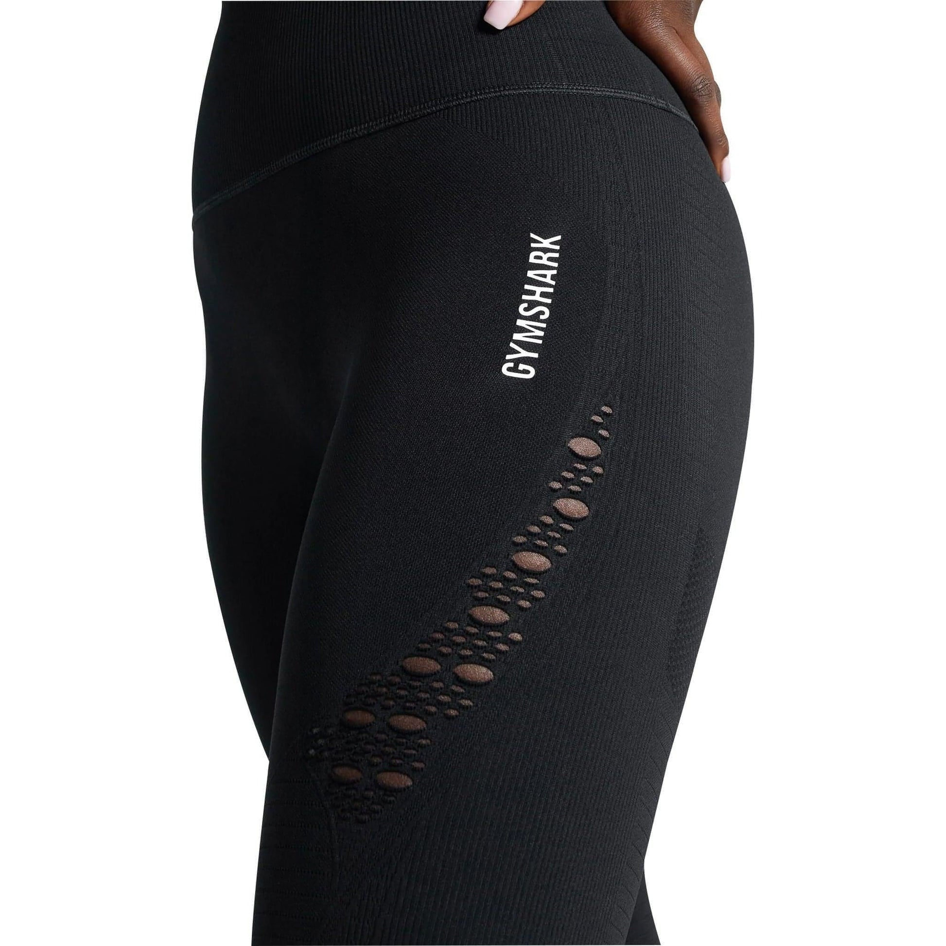 Gymshark Energy Seamless Womens Cropped Training Tights - Black