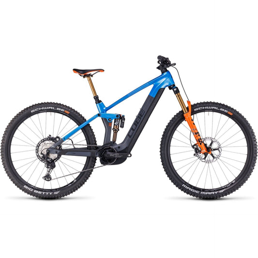 Cube Stereo Hybrid 140 HPC ActionTeam 750 Carbon Electric Mountain Bike 2024 - Blue & Grey