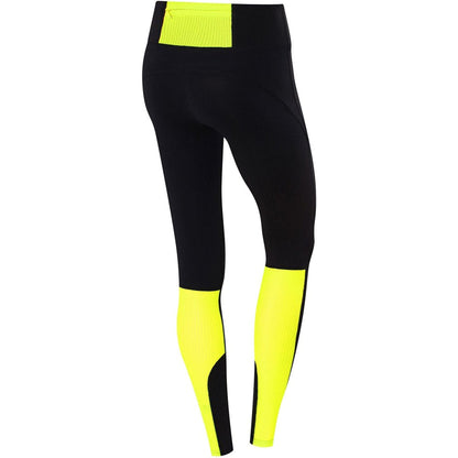 Tca Hex Mesh Long Tights S  Wmti Blacklime Back View