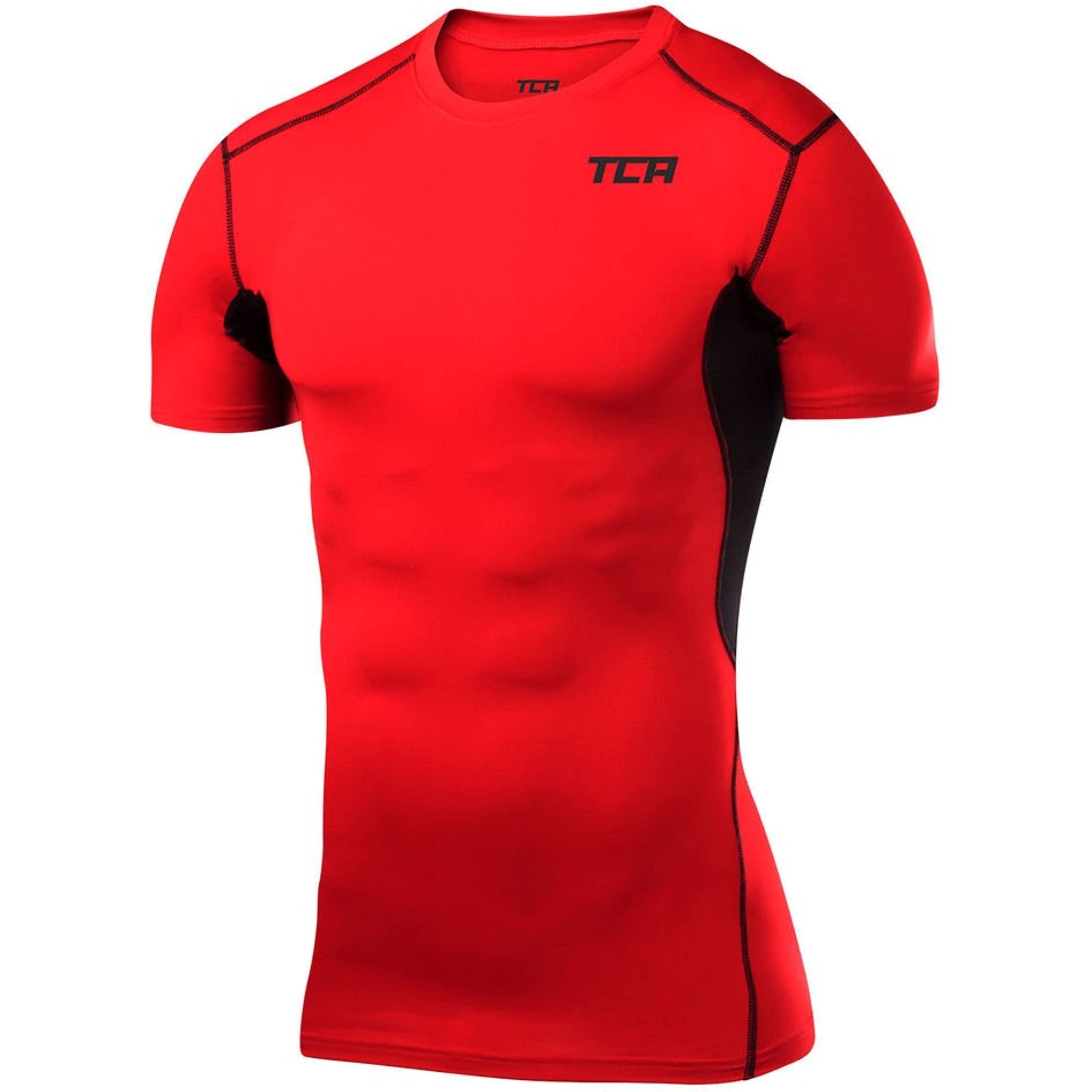 TCA HyperFusion Short Sleeve Mens Compression Top - Red – Start Fitness