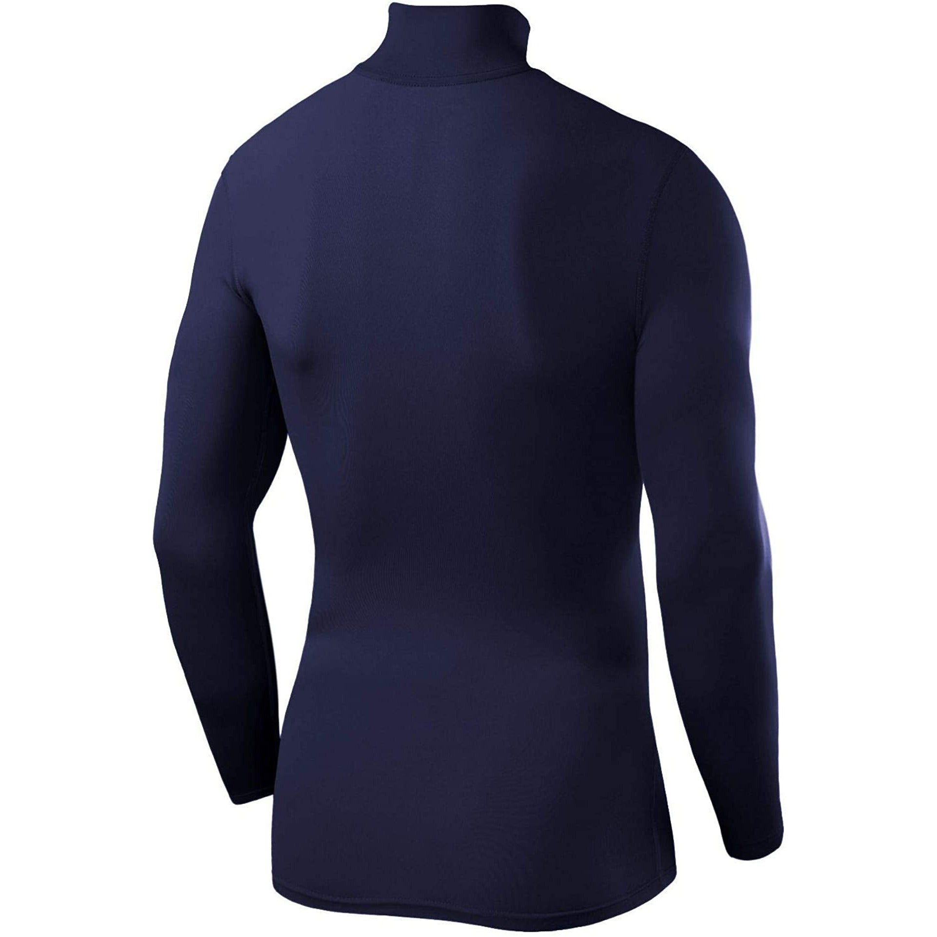 Tca Powerlayer Long Sleeve Mock Compression Top S Plls Navy Mock Back View