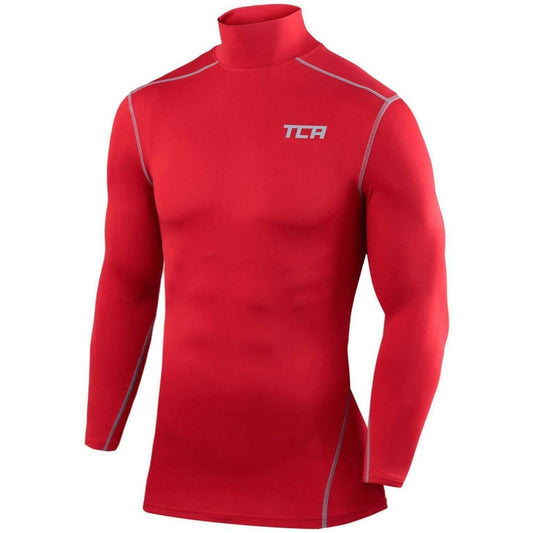 Tca Pro Performance Long Sleeve Mock S  Ls Mock Red Junior