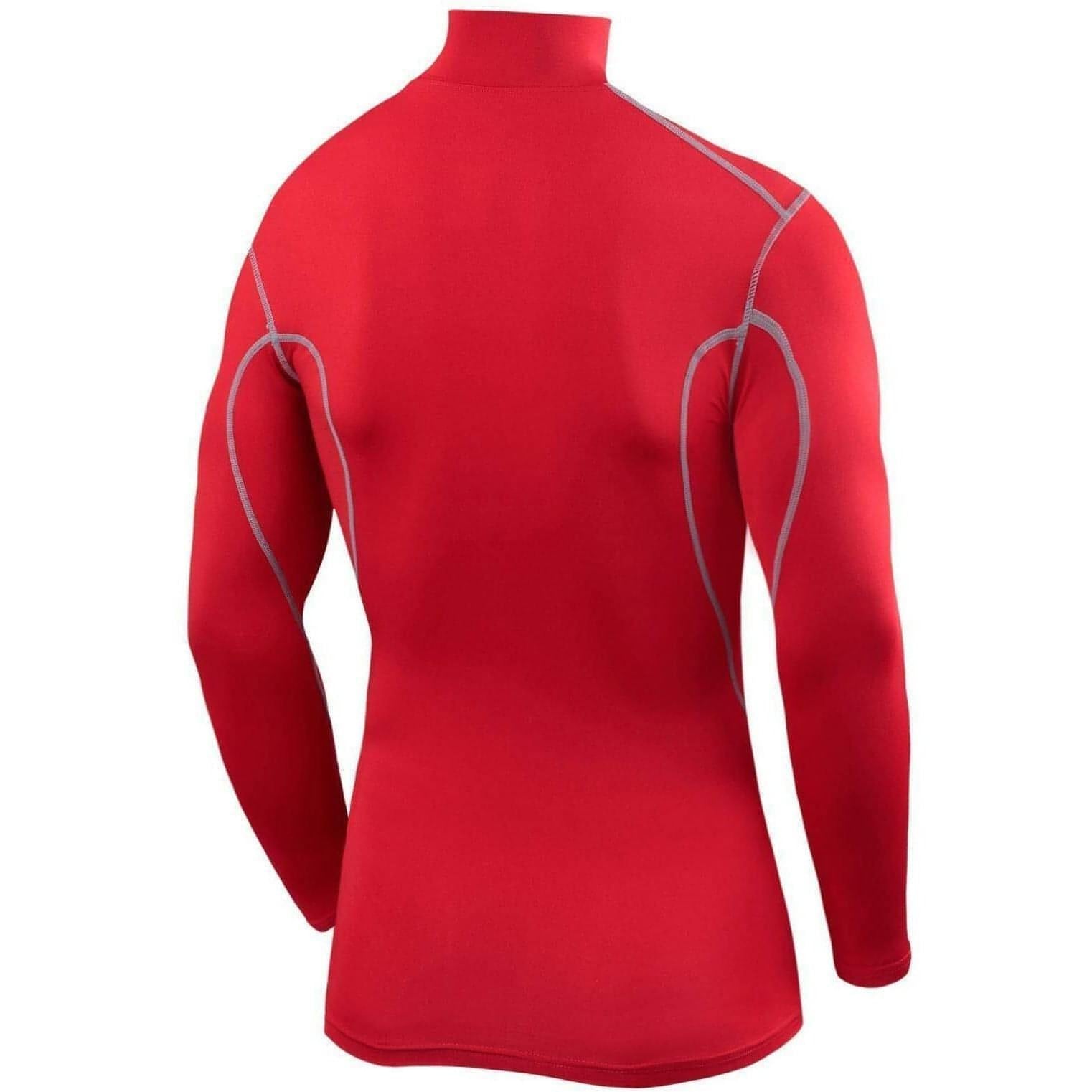 Tca Pro Performance Long Sleeve Mock S  Ls Mock Red Mens Back View