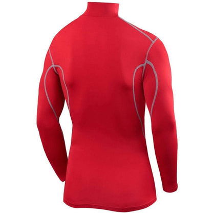 Tca Pro Performance Long Sleeve Mock S  Ls Mock Red Mens Back View